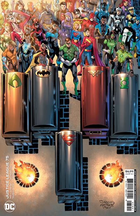 JUSTICE LEAGUE #75 CVR D DAN JURGENS & NORM RAPMUND CARD STOCK VAR ( DEATH OF THE JUSTICE LEAGUE )