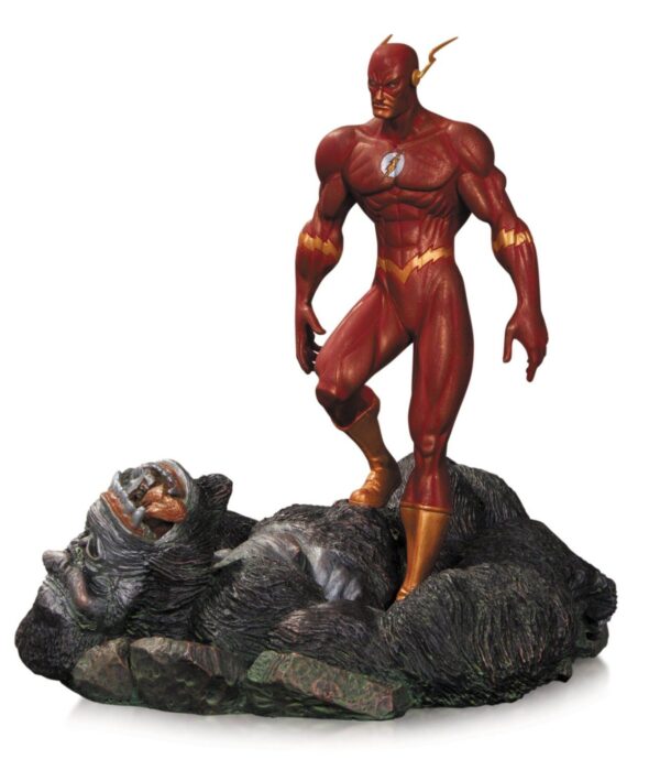 The Flash vs. Gorilla Grodd Patina Mini Statue