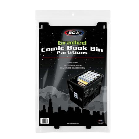 GRADED COMIC BOOK BIN PARTITIONS BLACK (3 PACK)