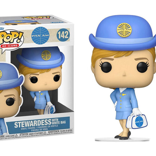 POP AD ICONS PAN AM STEWARDESS1 W/ WH BAG VINYL FIG
