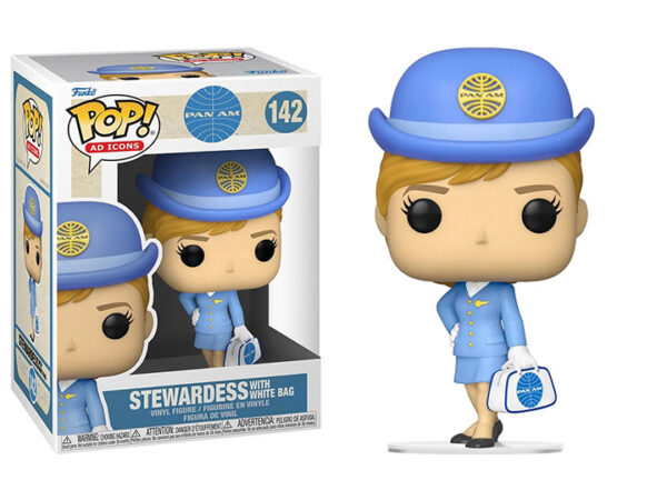 POP AD ICONS PAN AM STEWARDESS1 W/ WH BAG VINYL FIG