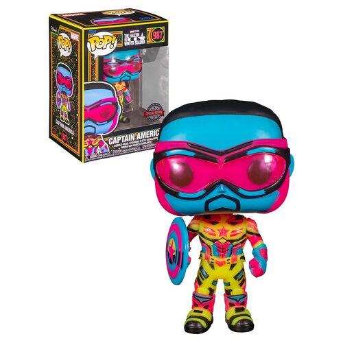 POP WINTER SOLDIER  & FALCON CAPTAIN AMERICA ( BLACK LIGHT )