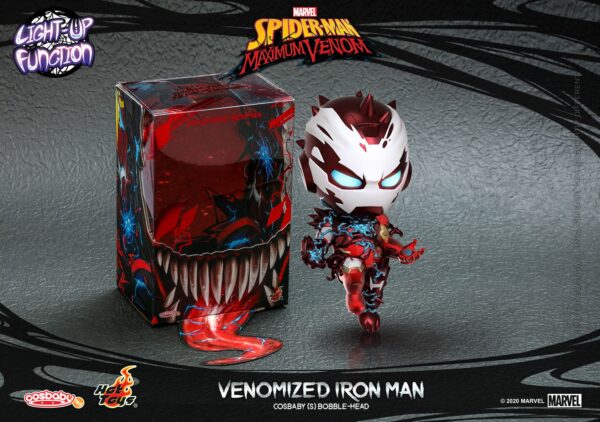 KfYx7Rk Venomized Iron Man Cosbaby (S) Bobble-Head