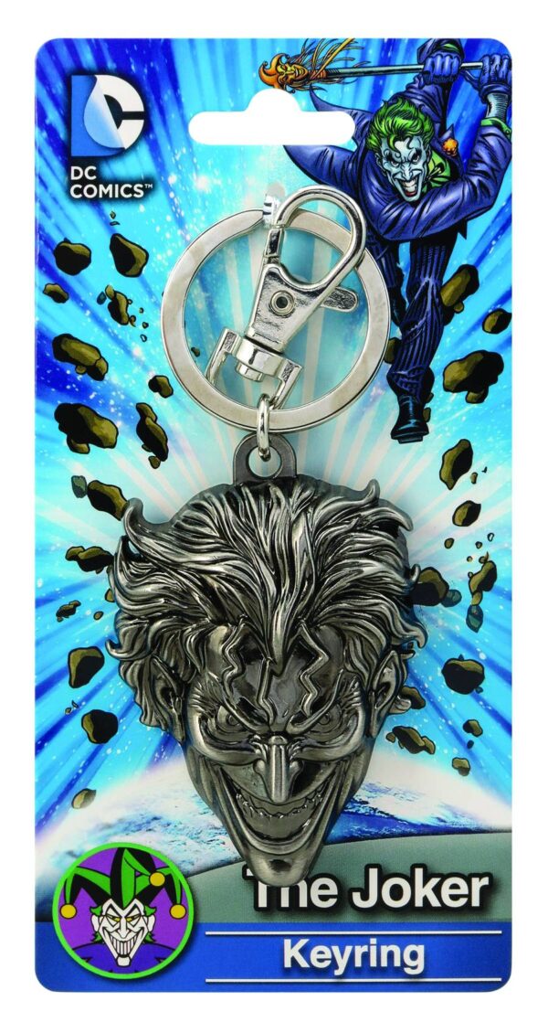 DC COMICS JOKER HEAD PEWTER KEYRING