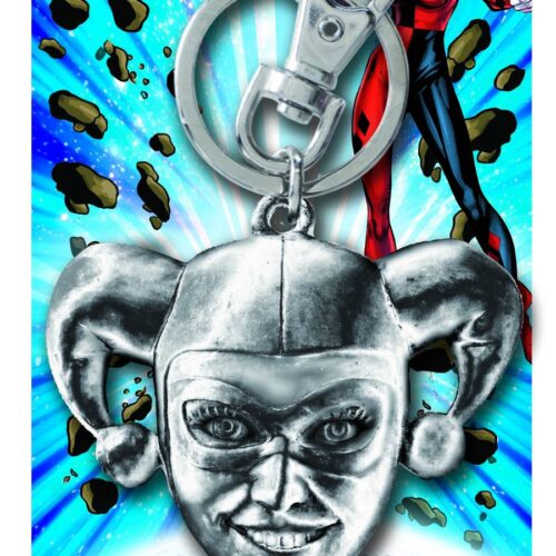 DC COMICS HARLEY QUINN HEAD PEWTER KEYRING