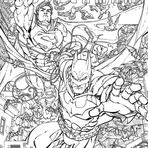 STK693945 BATMAN SUPERMAN #28 ADULT COLORING BOOK VAR ED