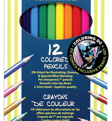 DC COMICS ADULT COLORING BOOKS COLORED PENCIL SET