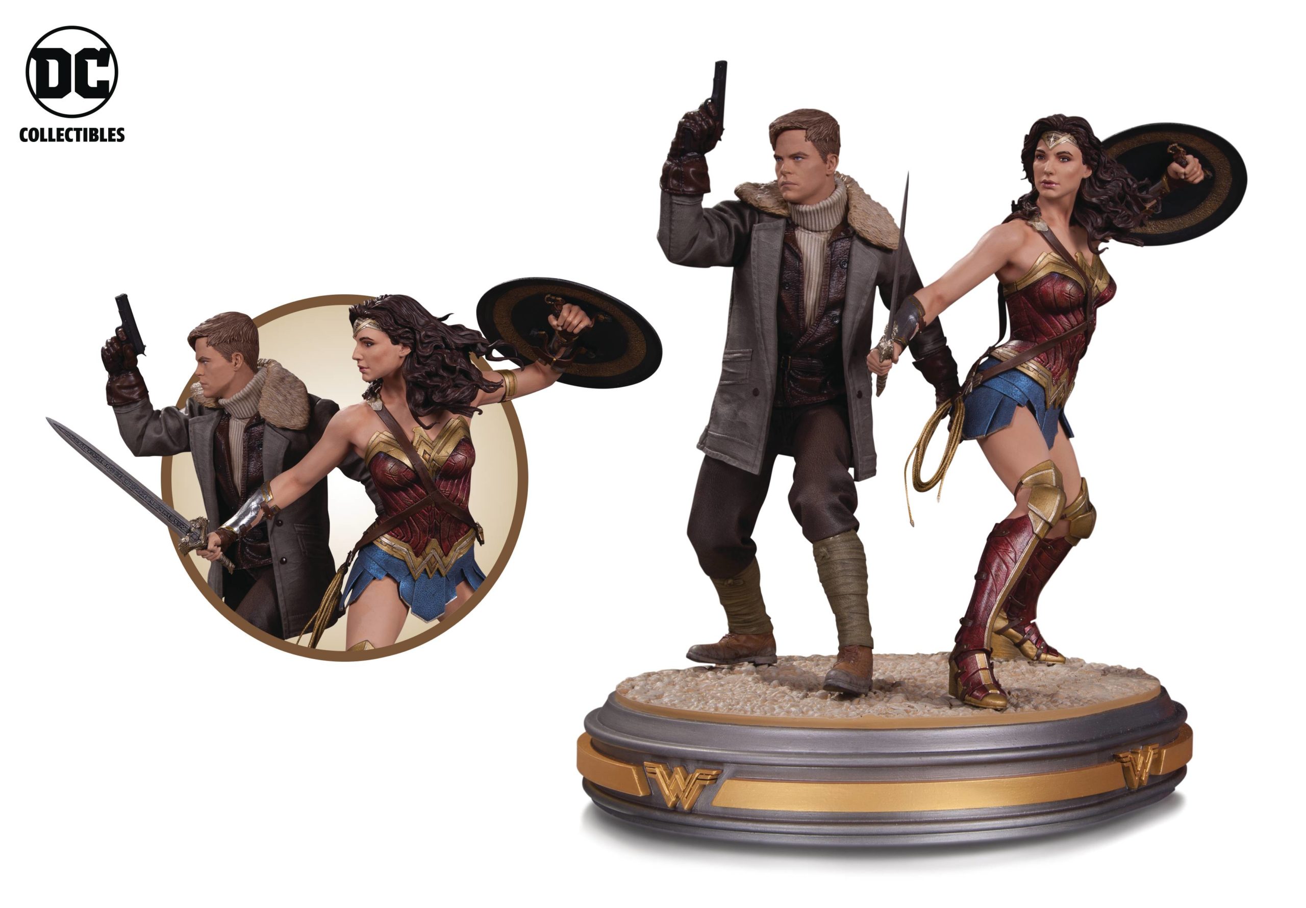 WONDER WOMAN MOVIE WONDER WOMAN & STEVE TREVOR STATUE