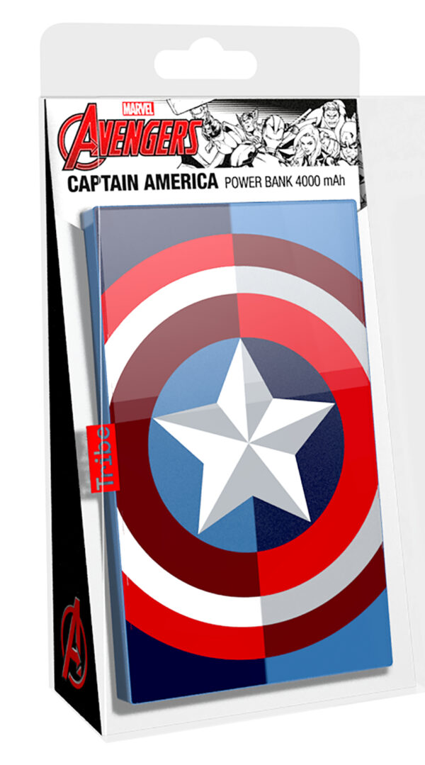 STL090476-1 CAPTAIN AMERICA 4000 MAH POWER BANK