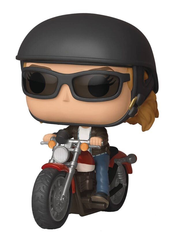 STL112374 POP RIDES CAPTAIN MARVEL CAROL DANVERS ON MOTORCYCLE VIN FIG