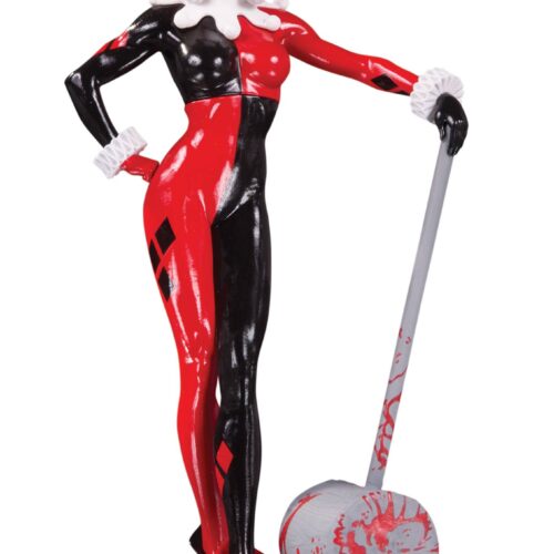 HARLEY QUINN RED WHITE AND BLACK STATUE BY ADAM HUGHES