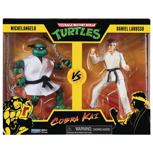 STL214434 TMNT X COBRA KAI MICHELANGELO VS DANIEL LARUSSO AF 2PK