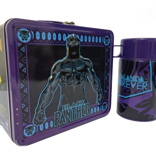 STL240711 TIN TITANS MARVEL BLACK PANTHER PX LUNCHBOX & BEV CONTAINER