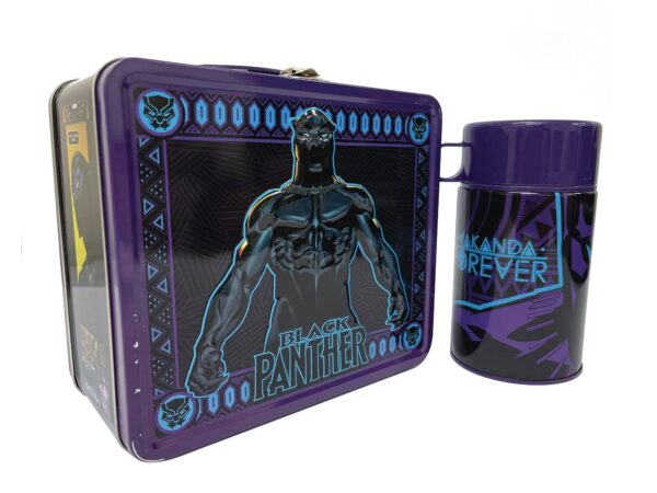 STL240711 TIN TITANS MARVEL BLACK PANTHER PX LUNCHBOX & BEV CONTAINER