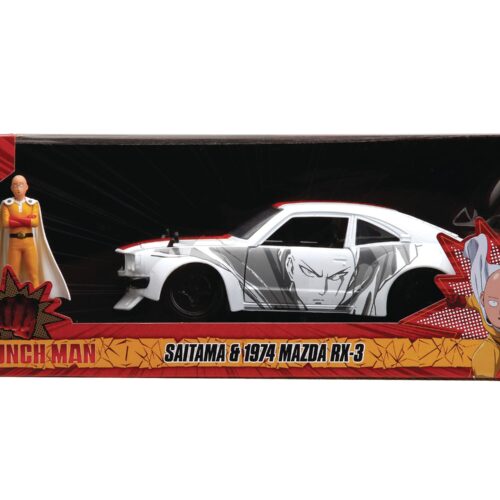 HWR ONE PUNCH MAN 74 MAZDA RX3 W/SAITAMA 1/24 DIE-CAST VEH