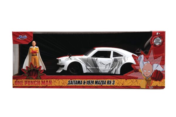 HWR ONE PUNCH MAN 74 MAZDA RX3 W/SAITAMA 1/24 DIE-CAST VEH