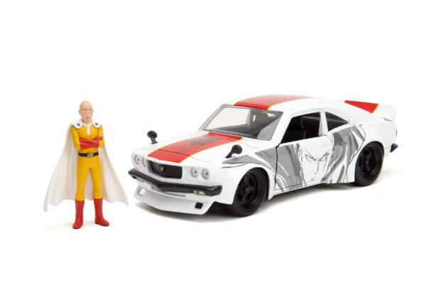 HWR ONE PUNCH MAN 74 MAZDA RX3 W/SAITAMA 1/24 DIE-CAST VEH