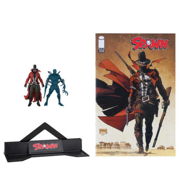 STL265579_7 SPAWN WV1 GUNSLINGER & AUGER 3IN AF W/COMIC 2PK