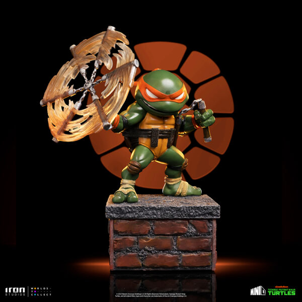 STL271308_6 SDCC 2023 MINICO TMNT MICHAELANGELO V2 PX PVC FIG