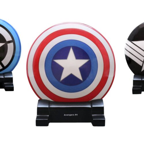 STL276781 PORCELAIN SHIELD COLL CPT AMERICA COMIC BMB ( EACH )