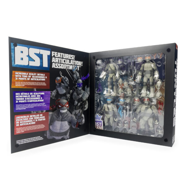 TMNT BST AXN 4PK SDCC 2023 TURTLES COMIC B&W 4PK 5IN FIG