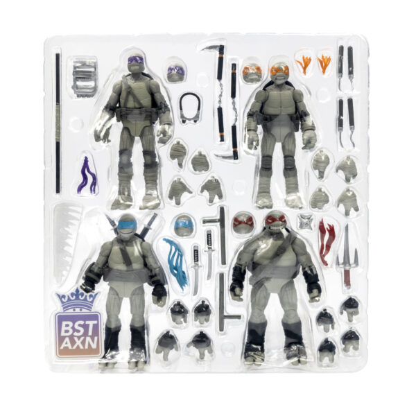 TMNT BST AXN 4PK SDCC 2023 TURTLES COMIC B&W 4PK 5IN FIG