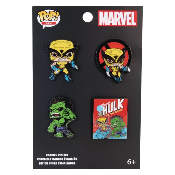 FUNKO POP 4PK PIN MARVEL WOLVERINE 50TH ANNI