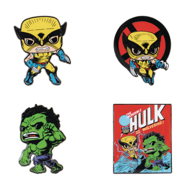 FUNKO POP 4PK PIN MARVEL WOLVERINE 50TH ANNI