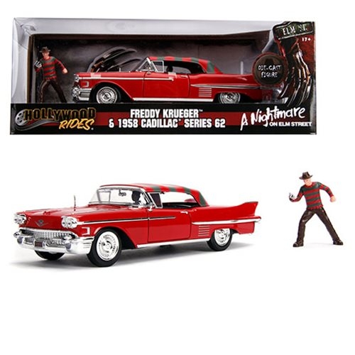 STL303325_5 HWR NIGHTMARE ON ELM ST 58 CADILLAC W/FREDDY FIG 1/24 VEH