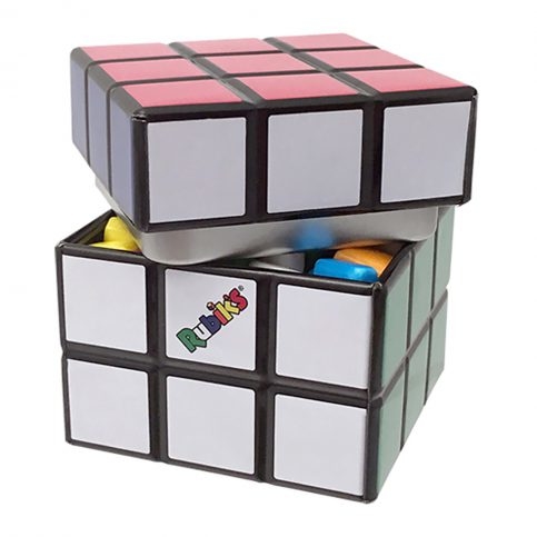 RUBIKS CUBE CANDY TIN DISPLAY