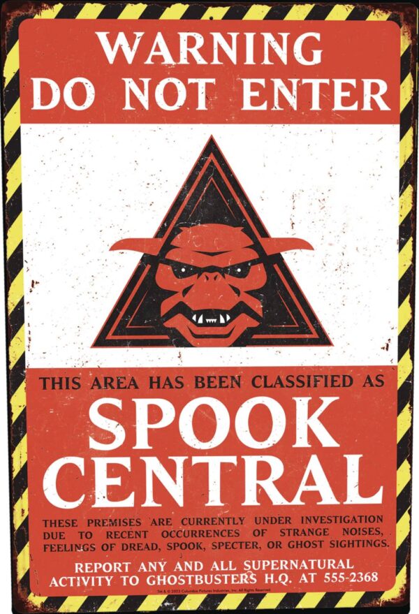 STL323004 GHOSTBUSTERS SPOOK CENTRAL METAL SIGN