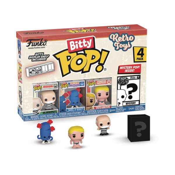 BITTY POP RETRO TOYS MR MONOPOLY 4PK FIG