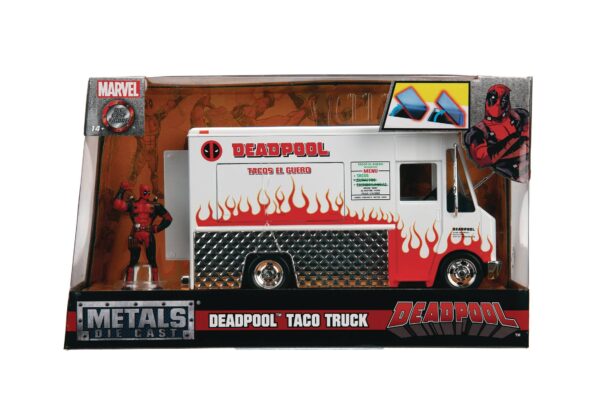 STL329403 HOLLYWOOD RIDES DEADPOOL FOOD TRUCK 1/24 DIE-CAST VEHICLE