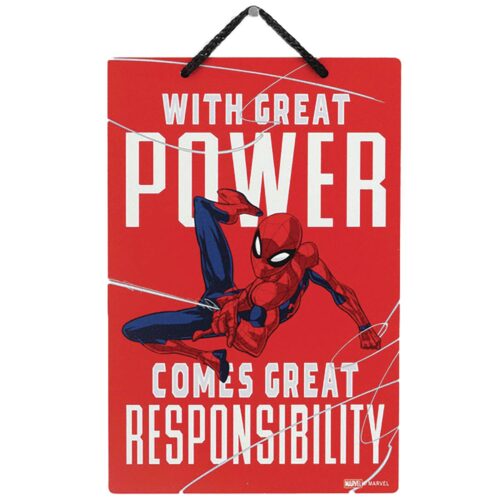 STL336761 MARVEL SPIDER-MAN POWER 6X8 ALUMINUM SIGN