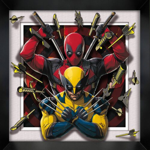 STL339934 DEADPOOL 3 TARGET PRACTICE FRAMED FAUX MATTE PRINT