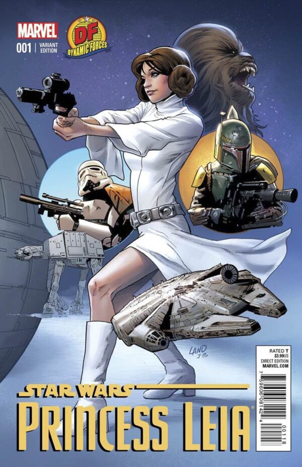 DF PRINCESS LEIA #1 DF EXCLUSIVE SILVER SIGNED BY GREG LAND