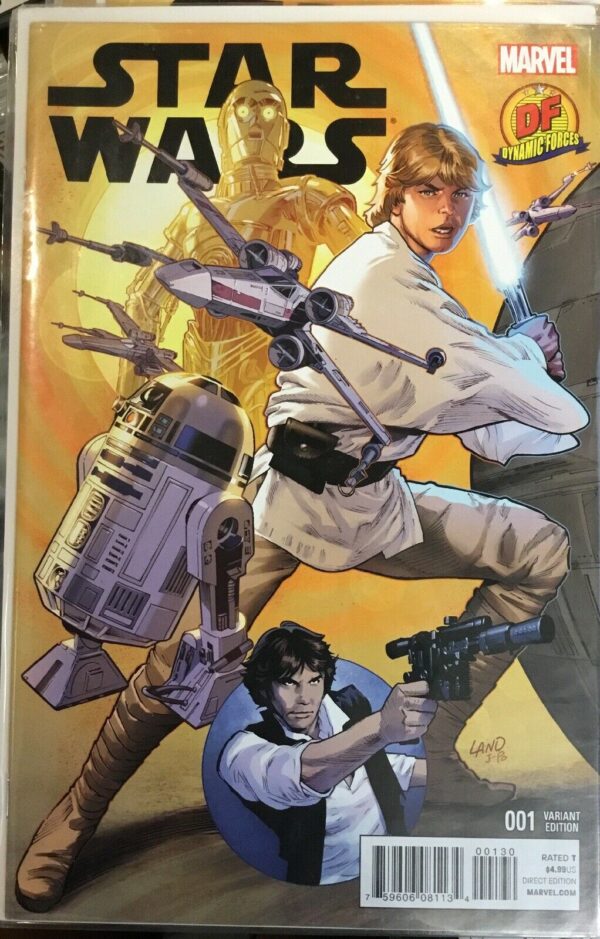 DF STAR WARS #1 DF EXCLUSIVE GOLD SIGNED BY GREG LAND