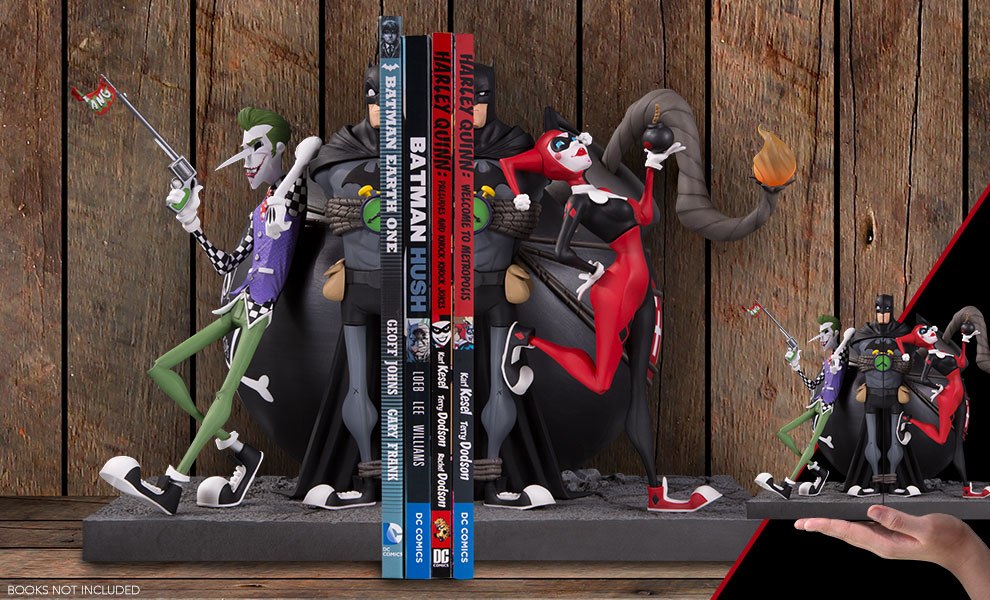 DC GALLERY JOKER & HARLEY QUINN BOOKENDS
