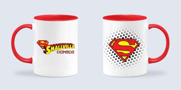 SMALLVILLE COMICS WHITE LOGO MUG