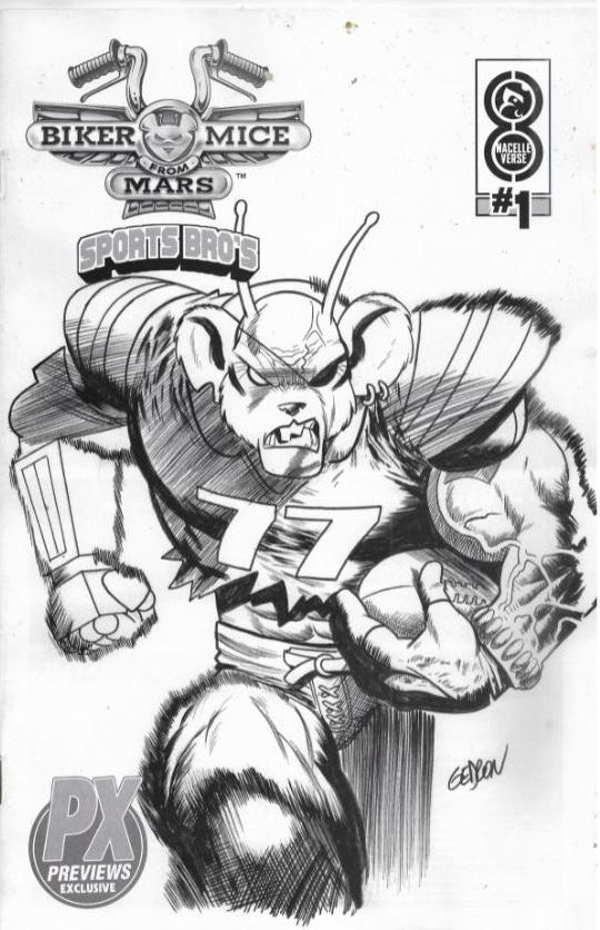 BIKER MICE FROM MARS #1 ( PX EXCLUSIVE B&W FOOTBALL VARIANT )
