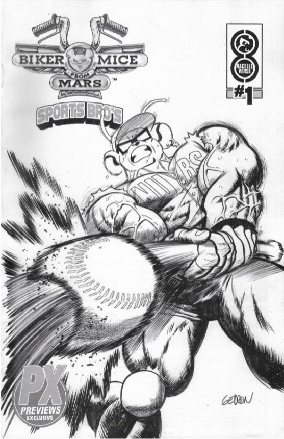 BIKER MICE FROM MARS #1 ( PX EXCLUSIVE B&W BASEBALL VARIANT )