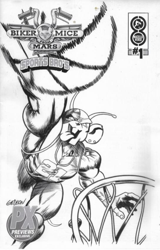BIKER MICE FROM MARS #1 ( PX EXCLUSIVE B&W BASKETBALL VARIANT )