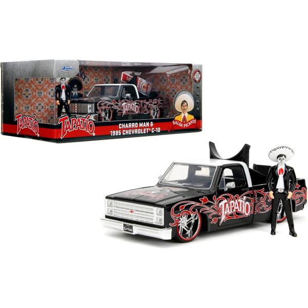 STL361677_3 HWR TAPATIO DAY DEAD 85 CHEVY C10 W/ FIG 1/24 DIE-CAST VEH