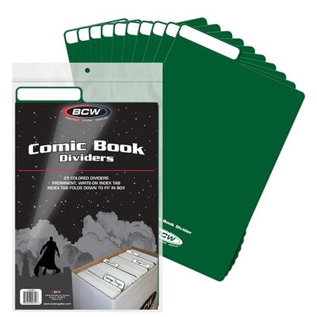 COMIC BOOK DIVIDERS GREEN (25 PACK)