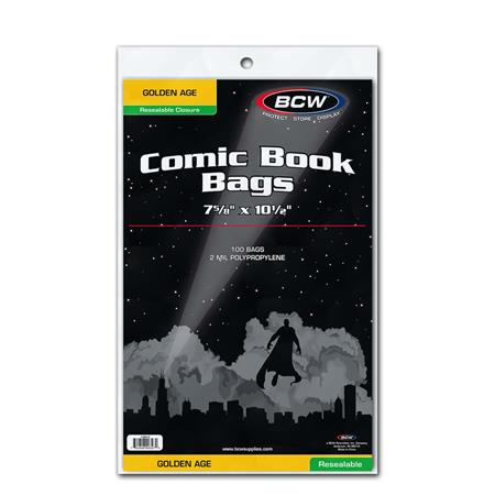 1111BW853 RESEALABLE GOLDEN COMIC BAGS (PACK OF 100)