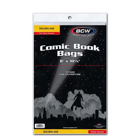 1111BW855 GOLDEN COMIC BAGS THICK (PACK OF 100)