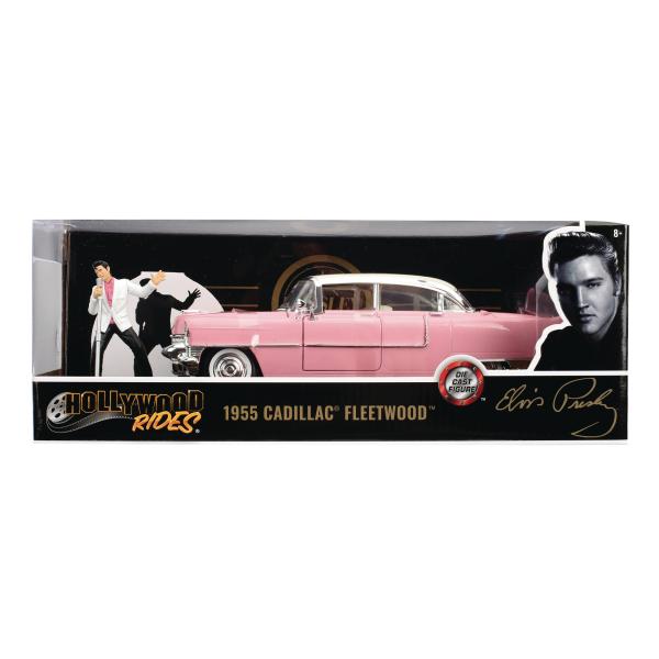 STL242177 HWR 1955 PINK CADILLAC FLEETWOOD W/ ELVIS 1/24 DIE-CAST VEH