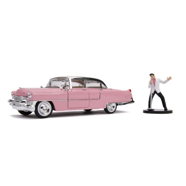 STL242177_1 HWR 1955 PINK CADILLAC FLEETWOOD W/ ELVIS 1/24 DIE-CAST VEH