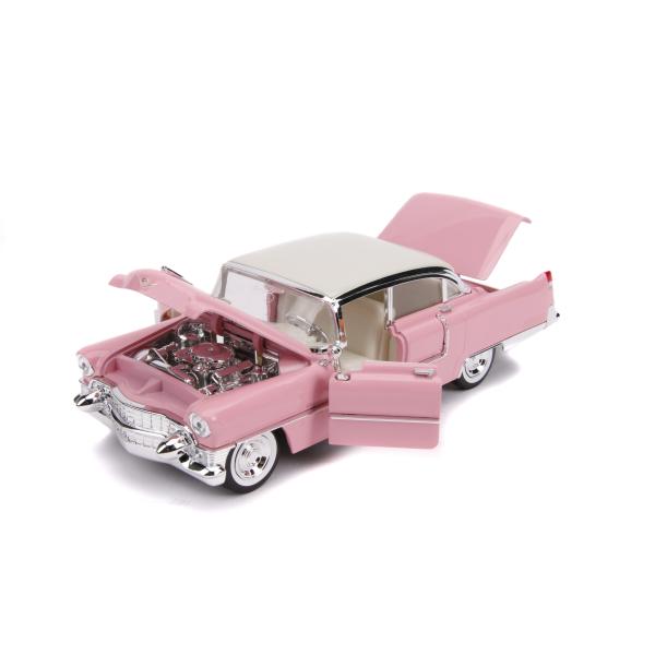 STL242177_5 HWR 1955 PINK CADILLAC FLEETWOOD W/ ELVIS 1/24 DIE-CAST VEH