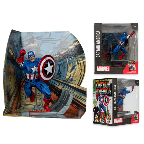 MCFARLANE MARVEL WV2 CAPTAIN AMERICA #100 1/10 SCALE FIG